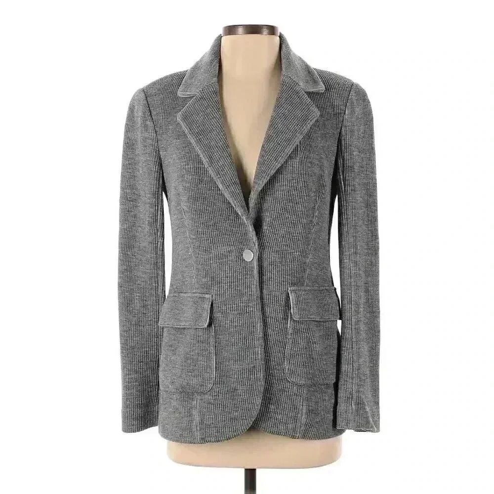Kinly Women's Heather Gray Poly/Rayon/Spandex Knit Blazer